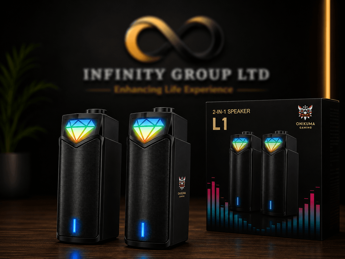 L1 2-in-1 Desktop Bluetooth Speaker | RGB Lighting | USB Powered | Multimedia Audio