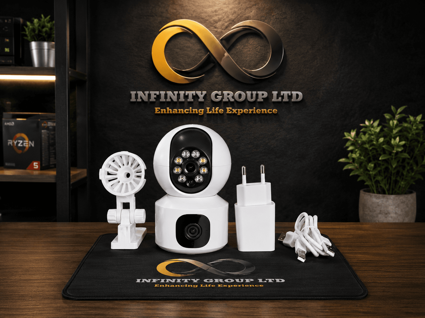 Dual Lens WiFi CCTV Camera | V380 Pro App | Two-Way Audio | Night Vision | AI Human Detection